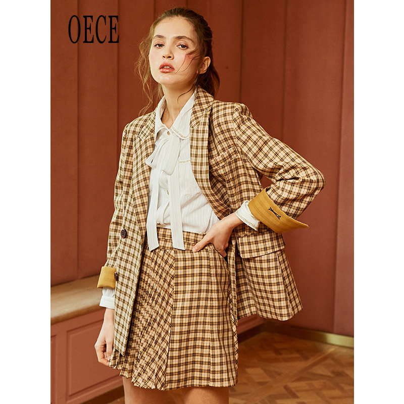 oece2020春装校园风减龄百褶裙