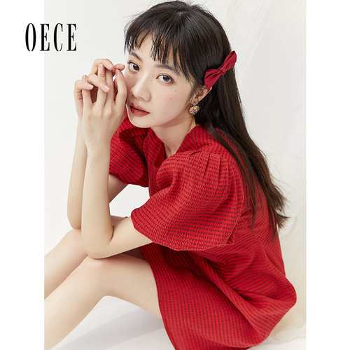 Oece淑女显白红色裙子