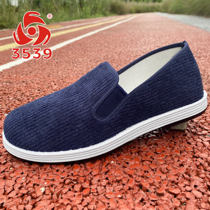 3539老北京布鞋男千层底透气防臭一脚蹬休闲健步鞋中老年爸爸鞋