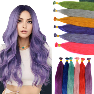 接头发真人发束彩色棒发纳米无痕隐形接发片挑染线接扣接环接假发