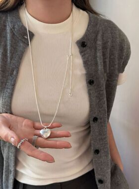 吊坠简约水滴小众饰品风毛衣链