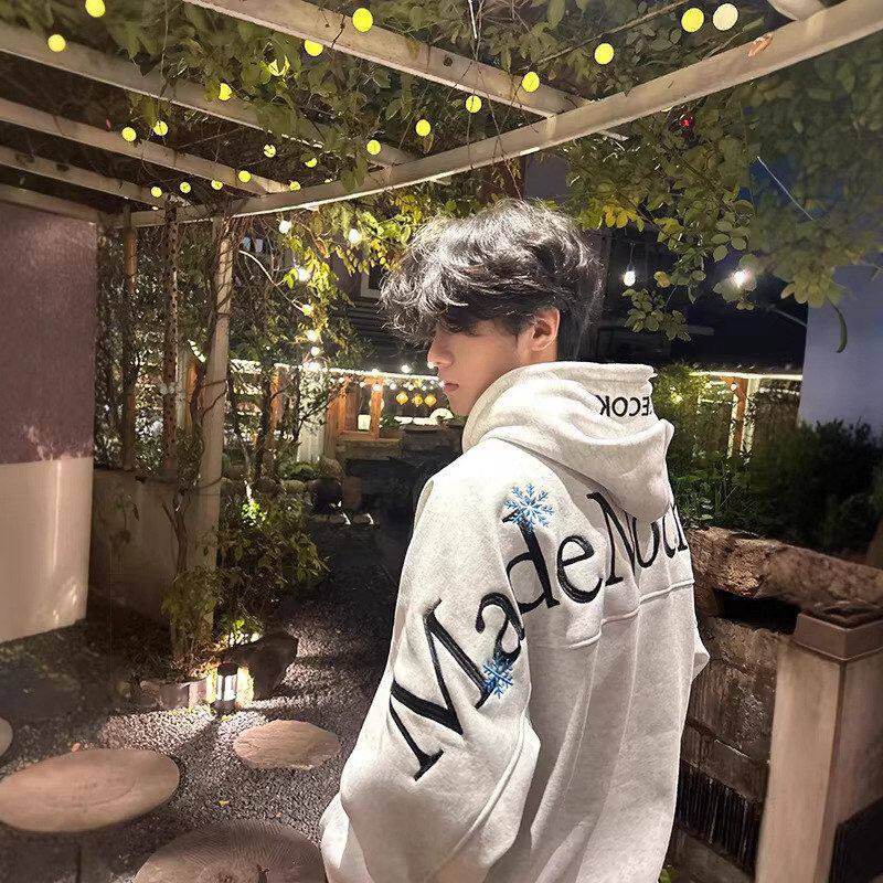 春秋国潮重磅连帽帽衫字母刺绣冬季复古女款hiphop卫衣2026男美式