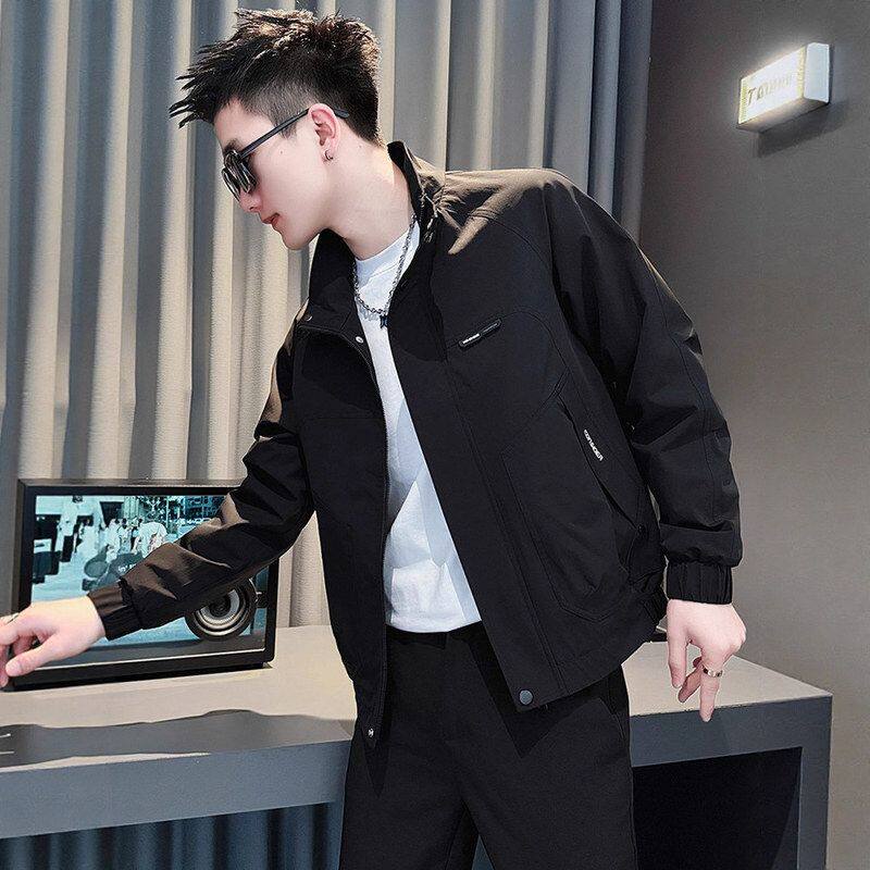 立领夹克冬装男装2025潮流上衣服春秋季男款潮流外套百搭工装新款
