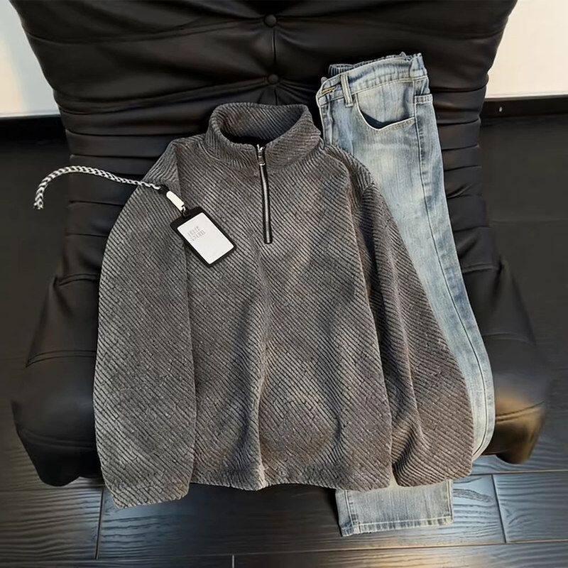 半小高级感重磅外套女款男情侣卫衣春秋2026香风美式冬季立领拉链