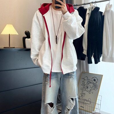 开衫花秋冬季连卫衣加绒帽外套