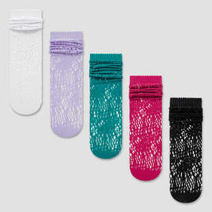 袜say小众设计网袜春夏ins时尚 潮女外穿中筒袜镂空日系蕾丝堆堆袜