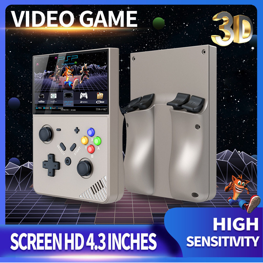 新款R43-PRO 掌机游戏机3D家用4K高清大型PSP PS1