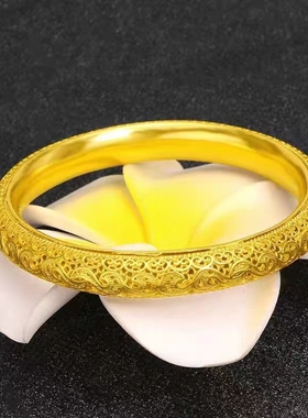 古法花丝工艺女越南沙金手镯仿金