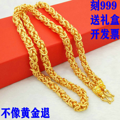 久不掉色镀黄金龙头项链