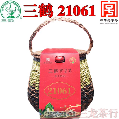 三鹤六堡茶21061特级小箩茶500克