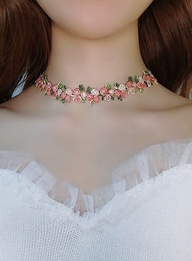 choker复古甜美风短款项圈锁骨链
