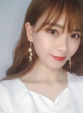 925银针蝴蝶流苏耳环耳线淑女