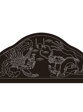 龙凤碑头铣底图JDPLTAC6线雕图矢量图石材雕刻图文泰图21504