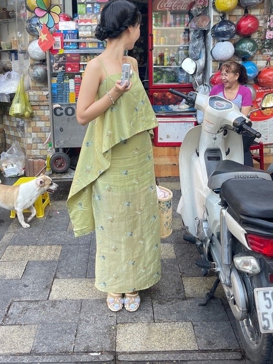 越十年越南小众bandoa新款纯欲风甜美抹胸露背系带吊带+半裙套装