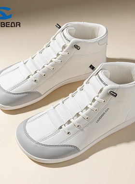 HOBIBEAR男鞋冬季4e宽楦中帮加绒棉鞋女士大脚骨宽头鞋软底赤足鞋