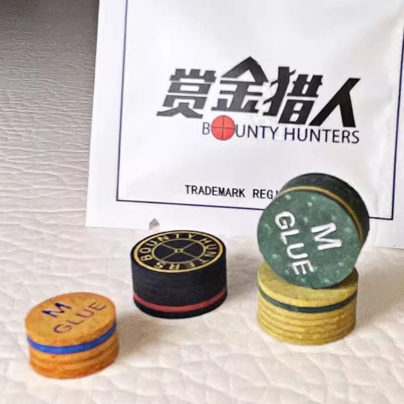 赏金猎人皮头/杆头中式黑八小头杆皮头中性多层台球杆配件