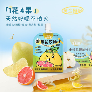 生和堂金銀花雙柚汁100ml袋裝 便攜解饞下午茶飲料整箱植物飲料