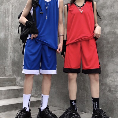 3957-单套P40 两件套装运动无袖短袖背心短裤球服健身跑步大码5XL
