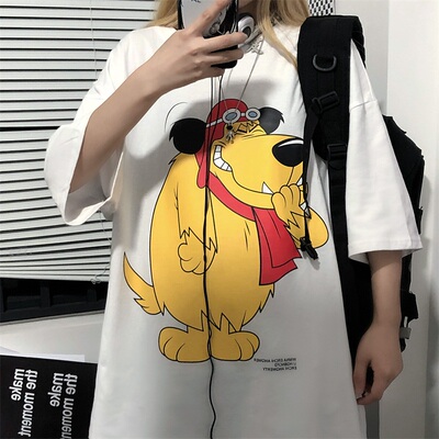 3108-P30 2020韩国ins超火童趣卡通前后印花短袖宽松打底T恤男女