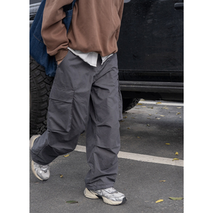 双色加绒宽松机能伞兵裤 也不怕冷 不穿秋裤 几立