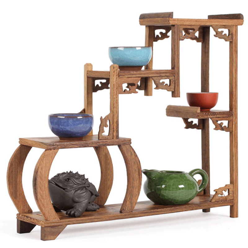 鸡翅木新中式风展示柜博古架