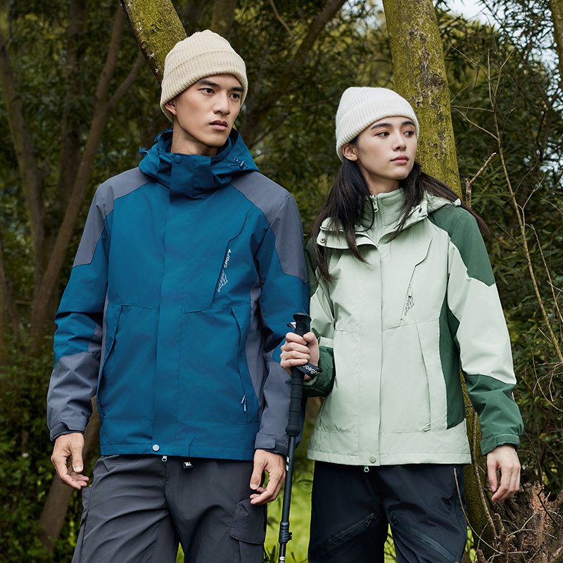 迈途秋冬户外三合一冲锋衣防风防水透气运动外套男女两件套夹克