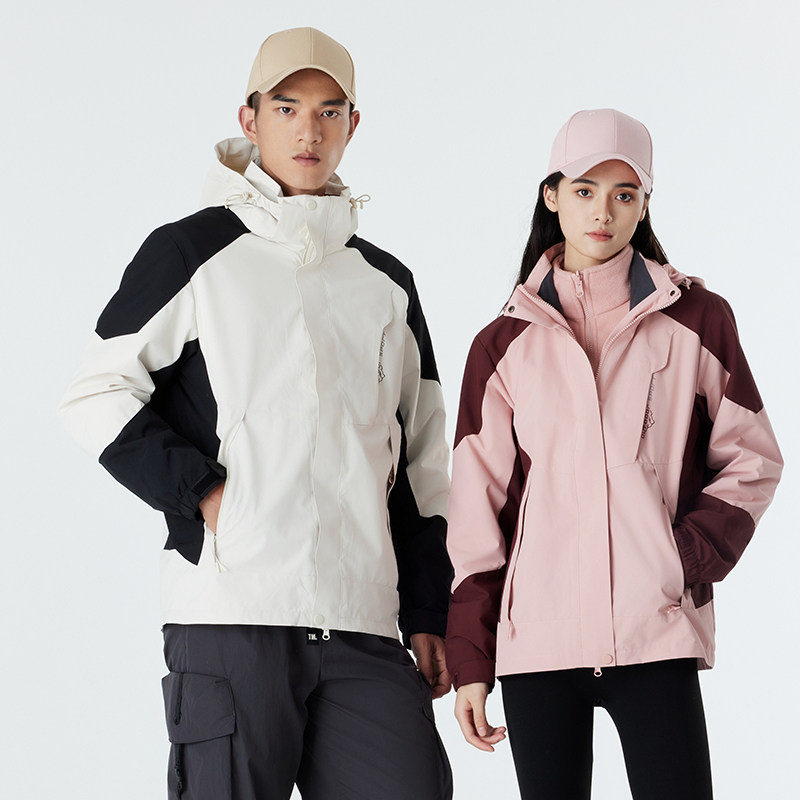 秋冬冲锋衣三合一户外防风防水透气运动外套男女保暖夹克登山服