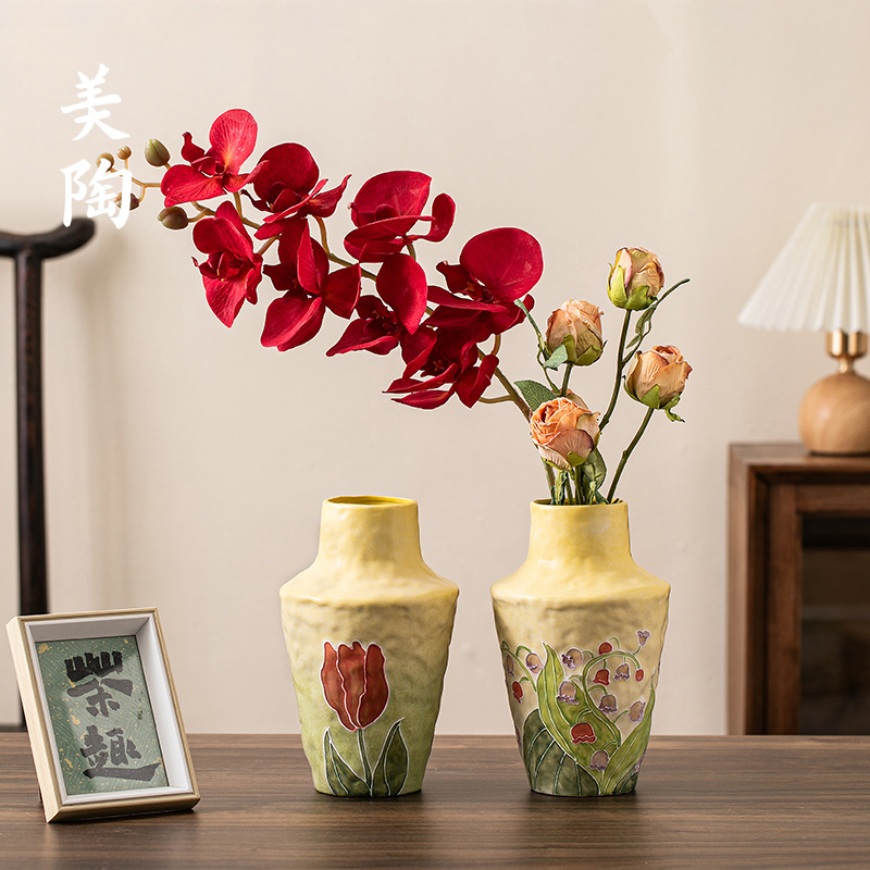 景德镇陶瓷花瓶中式复古客厅摆件