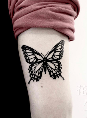花臂少女TATTOO S28 网红新品黑色性感暗黑蝴蝶纹身贴 一张四个