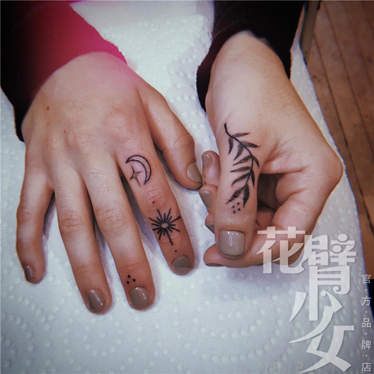 花臂少女tattoo58黑白纹身贴