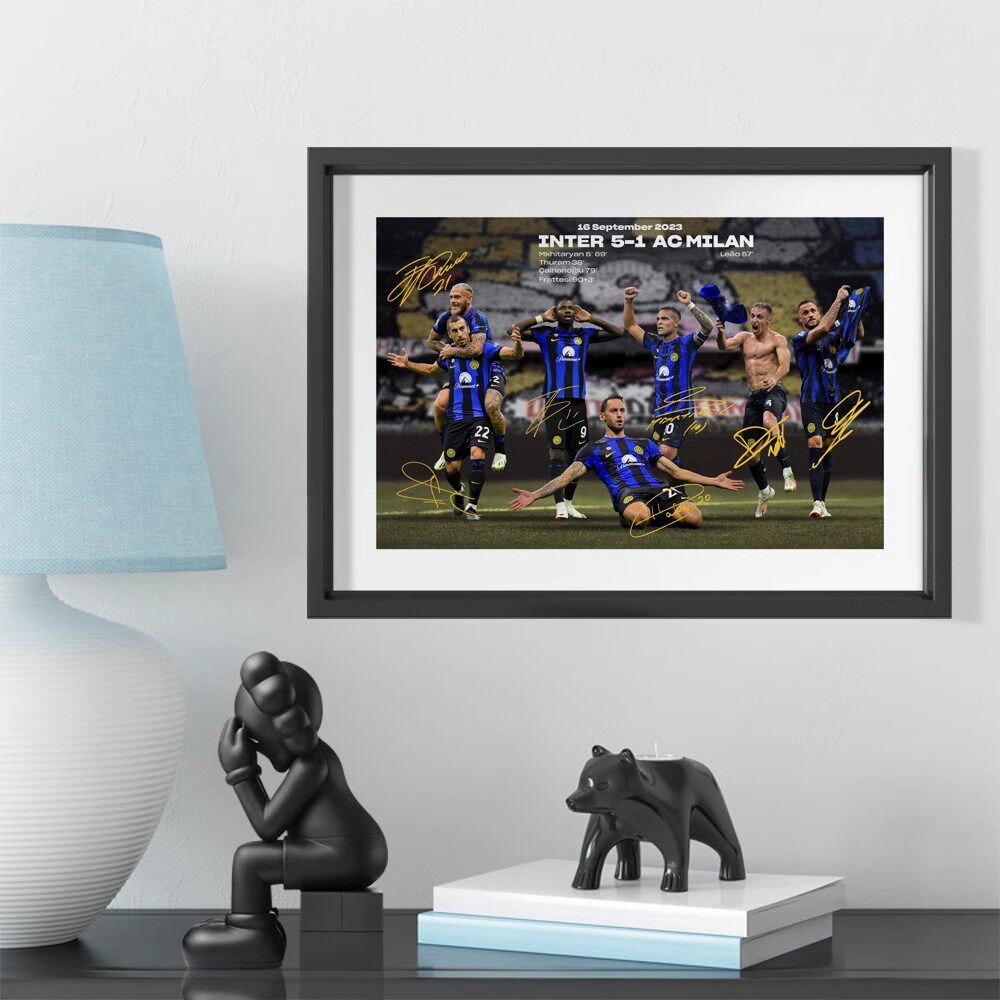球迷用品相框国米5比1AC米兰德比