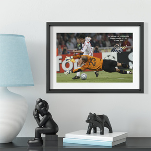 因扎吉欧冠梅开二度相框照片墙送AC米兰球迷礼物足球公园球馆装饰