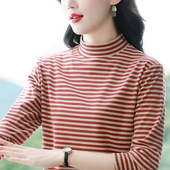 半高领德绒打底衫 t恤女 上衣大码 女秋冬新款 中年妈妈内搭保暖长袖