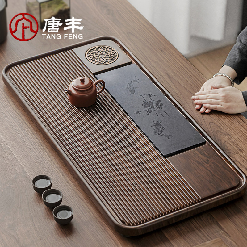 唐丰电木款茶盘2025新款家用实木茶台干泡台轻奢现代高级感排水式