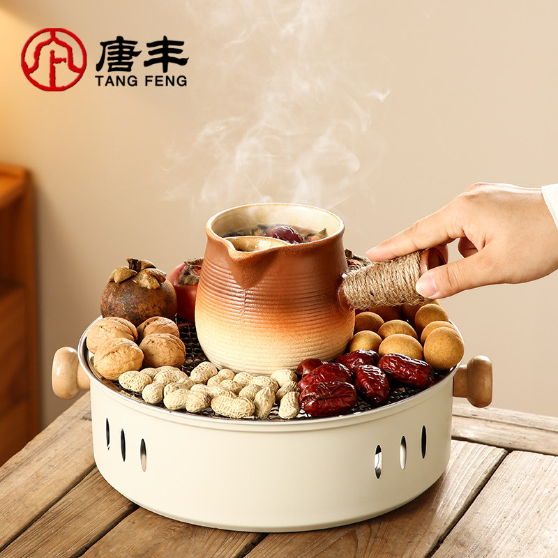 唐丰围炉煮茶炭炉子小茶炉户外碳火烤奶茶陶罐围聚煮茶器具全套组