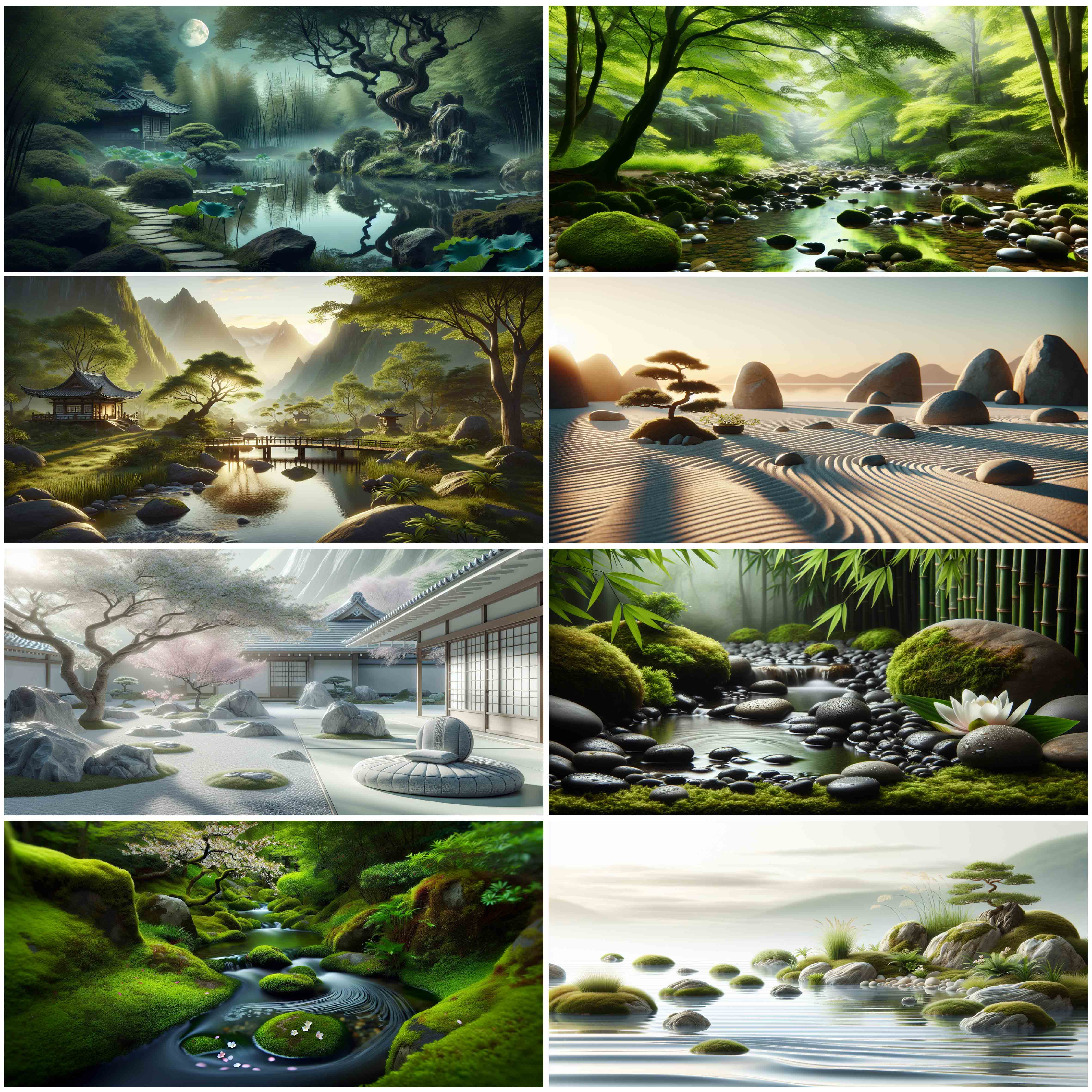 鱼缸背景贴纸森林树林造景贴画