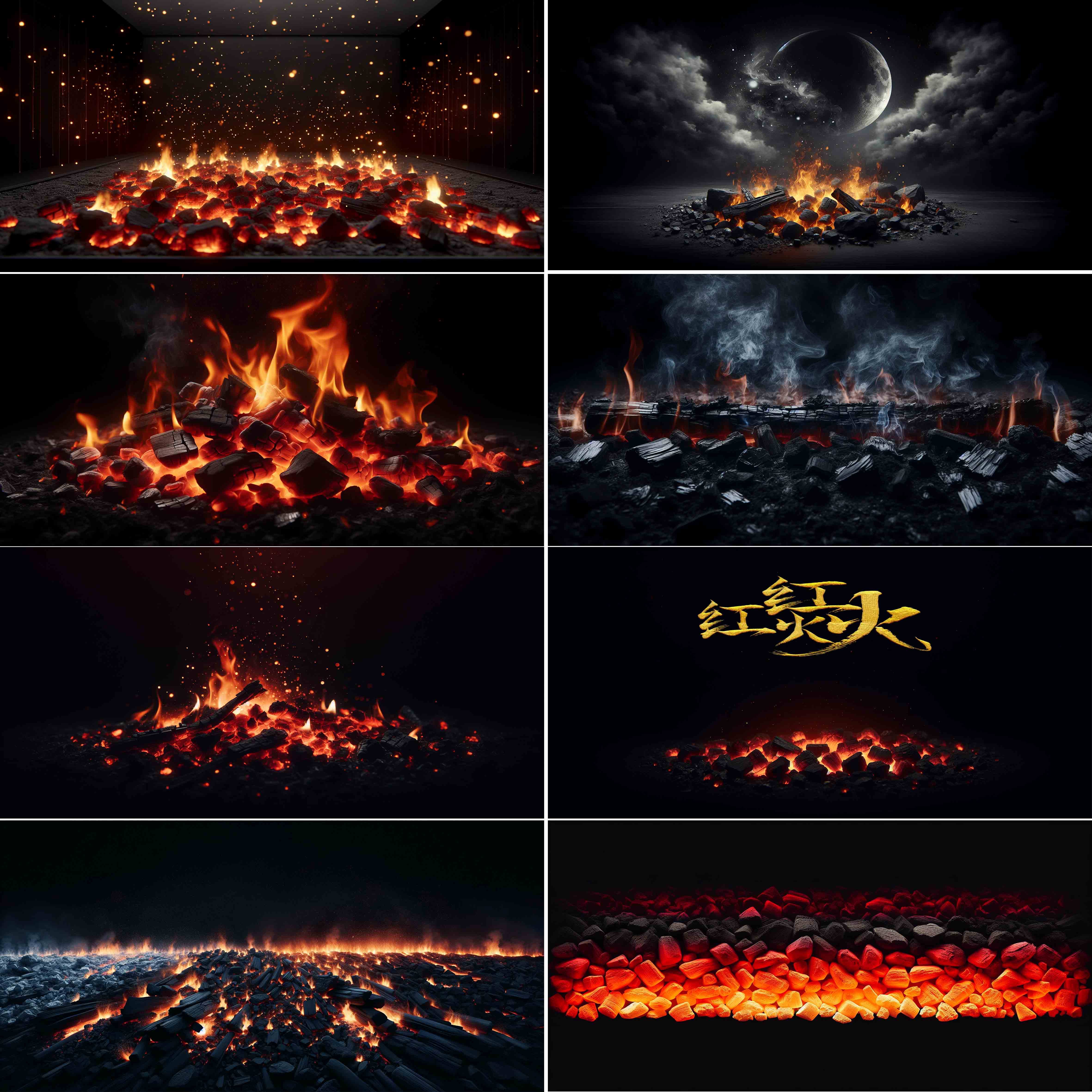 鱼缸背景贴纸水族箱造景装饰画自粘缸外个性霸气火焰背景贴画定制