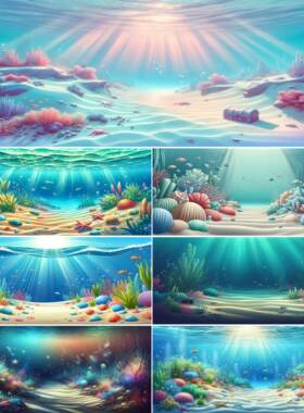 防水族箱定制高清鱼缸3D背景贴纸