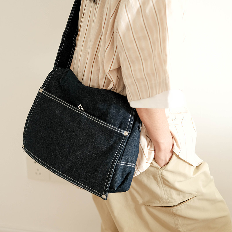托特牛仔日系休闲男女斜挎包