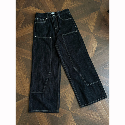 vibe直筒原色牛仔伐木裤