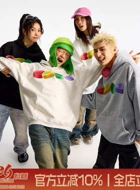「彩色药丸」TIRED美式连帽卫衣春秋新款情侣学院风套头衫上衣潮