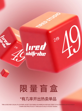 TIRED惊喜福袋盲盒 随机2件尺码可选 情侣款短袖T恤宽松休闲上衣