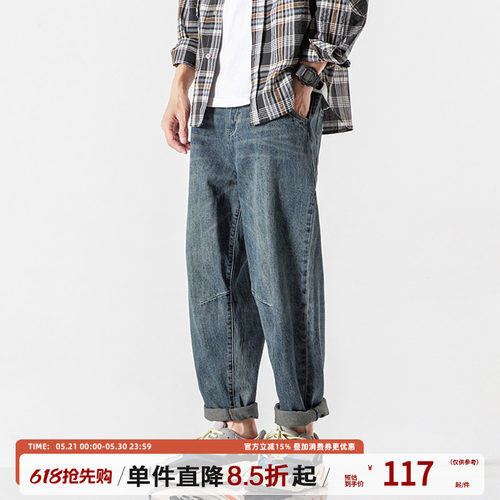牛仔裤美式复古宽松潮牌学生