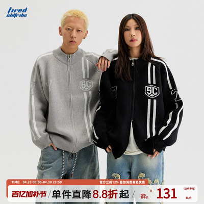 TIRED美式复古开衫长袖毛衣秋季