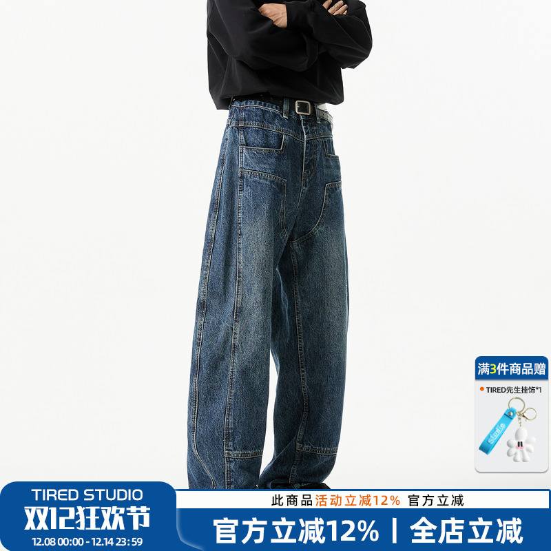 TIRED长裤冬季宽松牛仔裤