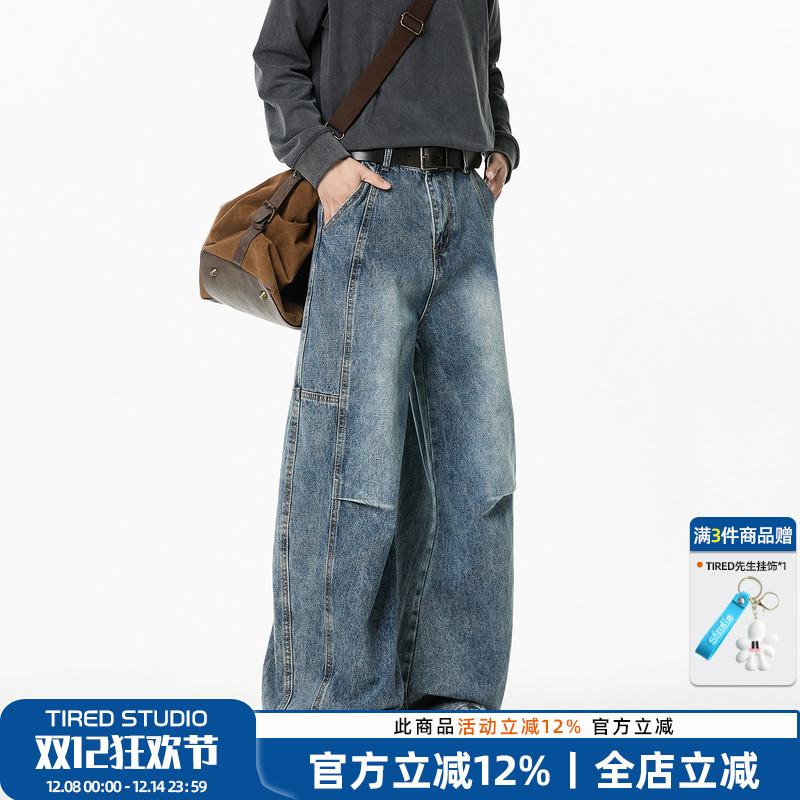 TIRED长裤春秋宽松牛仔裤