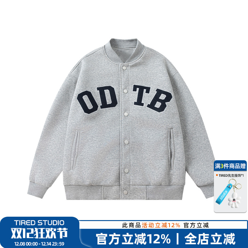 单行者春秋宽松版型字母刺绣夹克