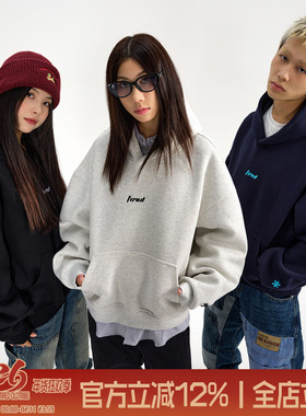 TIRED重磅520g短款cleanfit连帽卫衣男女春秋宽松套头衫情侣上衣