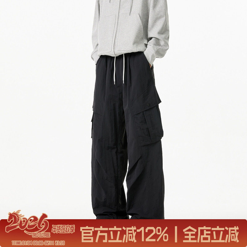 TIRED美式潮流加绒工装裤男女秋冬季宽松直筒裤子男加厚休闲长裤,男装,休闲裤,淘宝优惠券,粉丝福利购,淘宝优惠卷