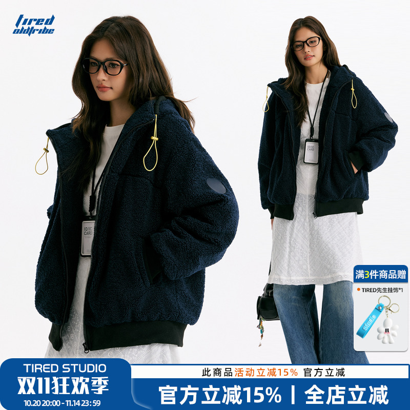 TIRED冬季美式羊羔毛外套棉衣